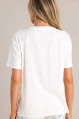 Back view of this tee with a crew neckline, washed graphic, and a relaxed fit.