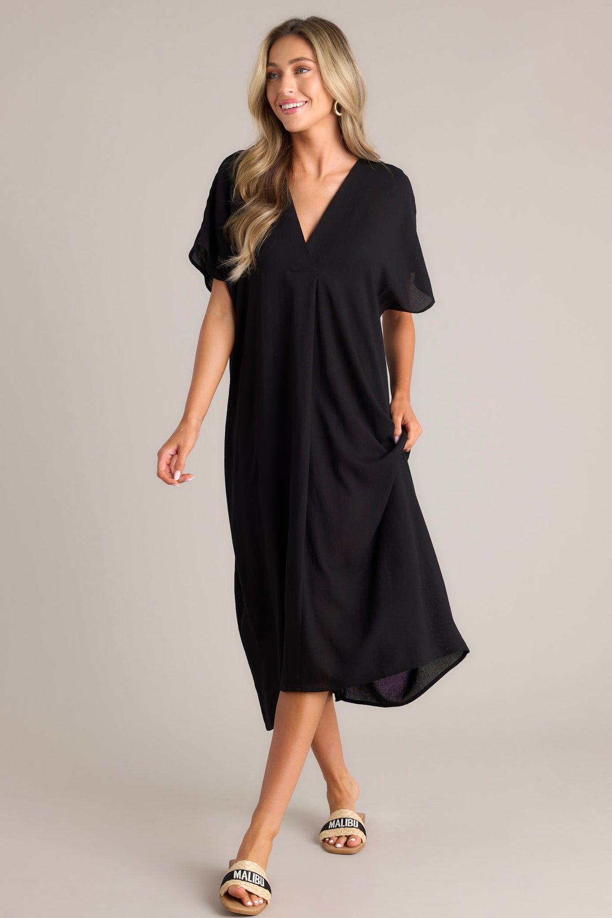 Side Slit Dolman Sleeve Cover-Up