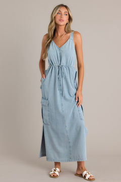 Washed Chambray Maxi Dress main image 1