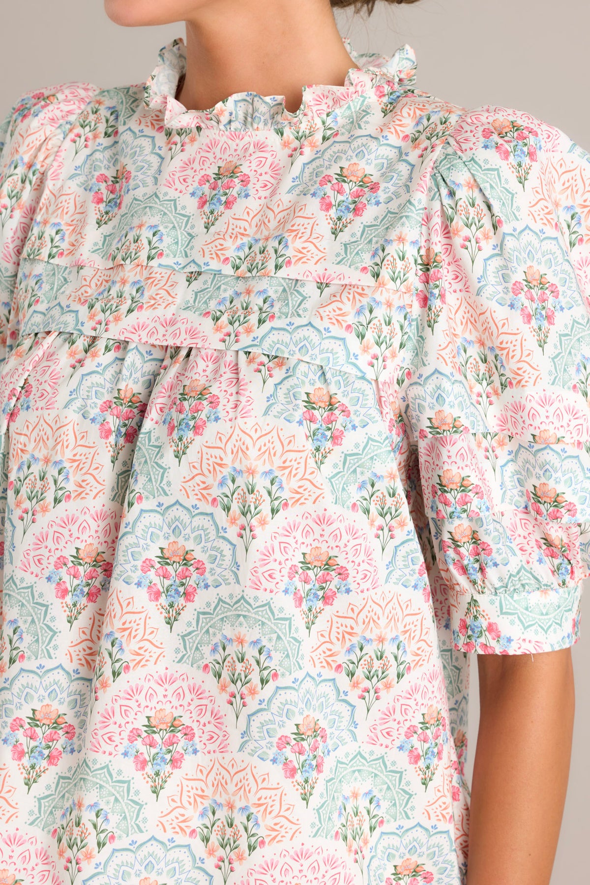Floral High Neck Top main image 0