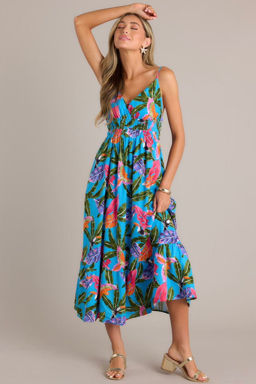 'Tropical state of mind' cutout midi dress main image 1