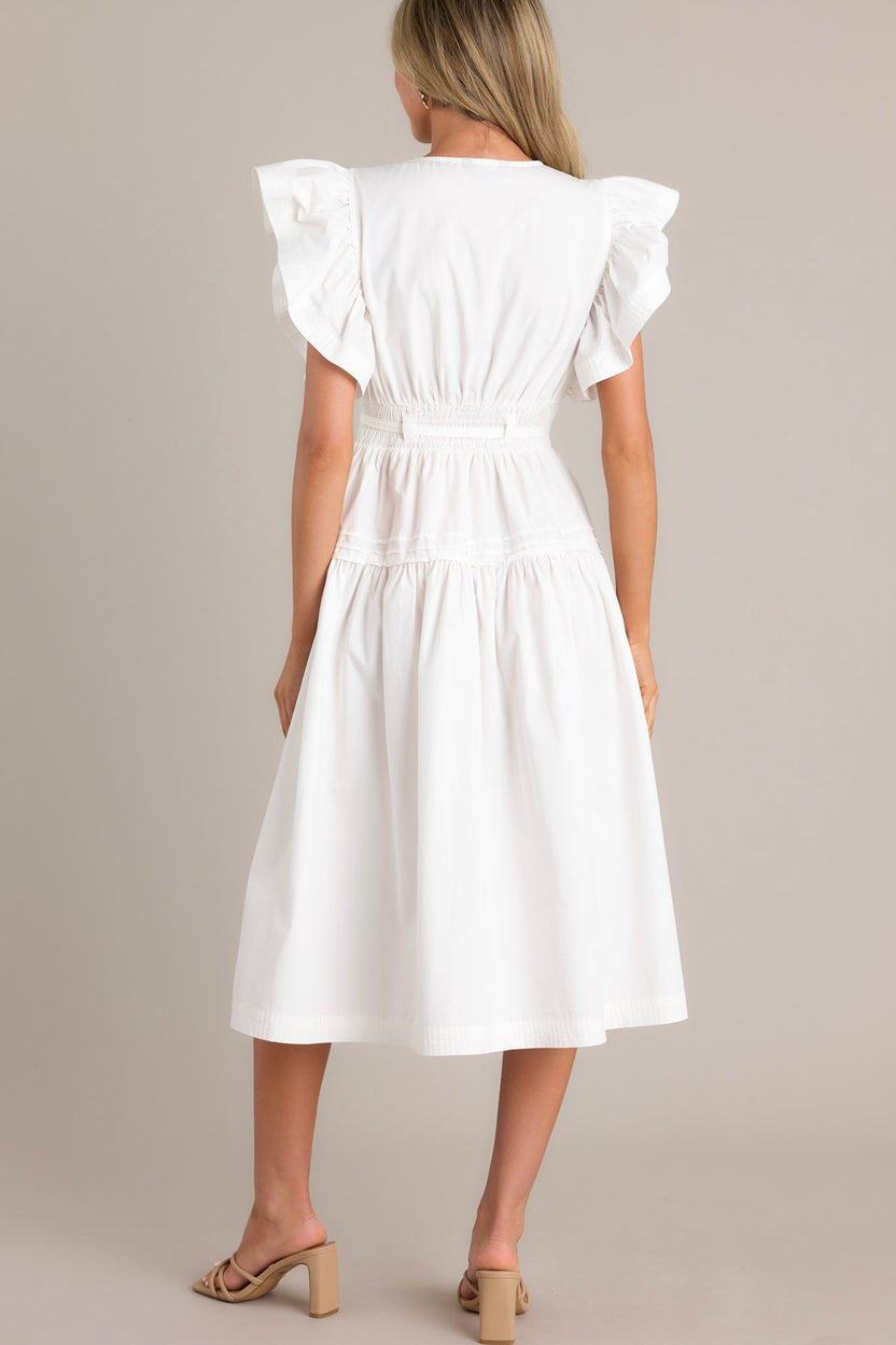 White 100% Cotton Midi Dress