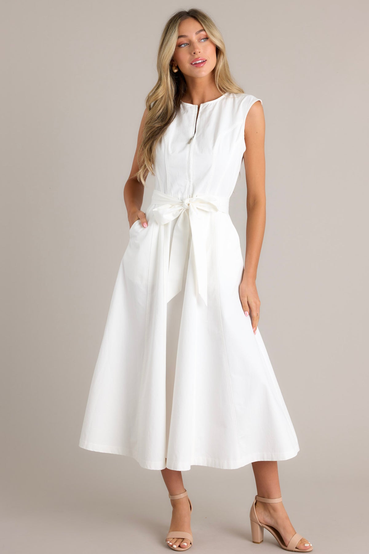 Bennett Striped Zip-Up Midi Dress