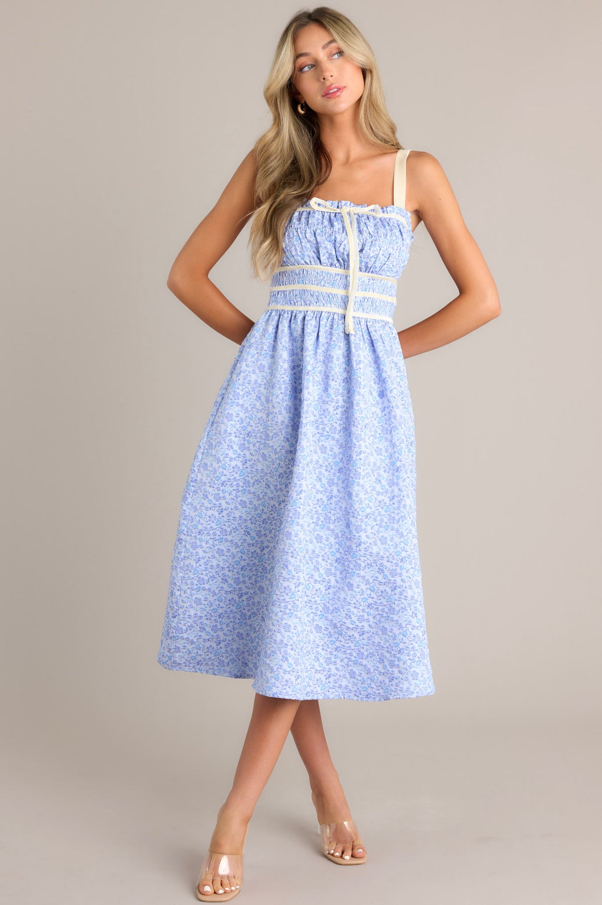 Biz Dress - Blue Jacquard main image 1