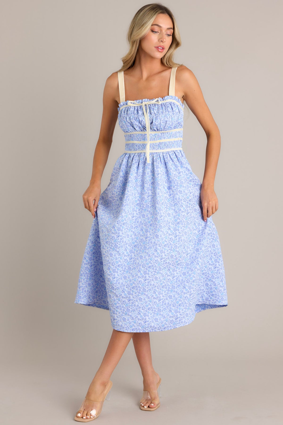 Blue Jacquard Dress