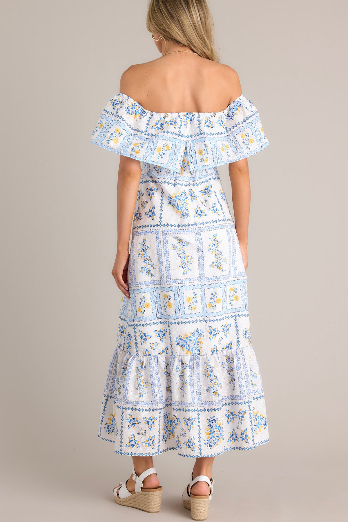 Baby Blue Embroidered Maxi Dress main image 1