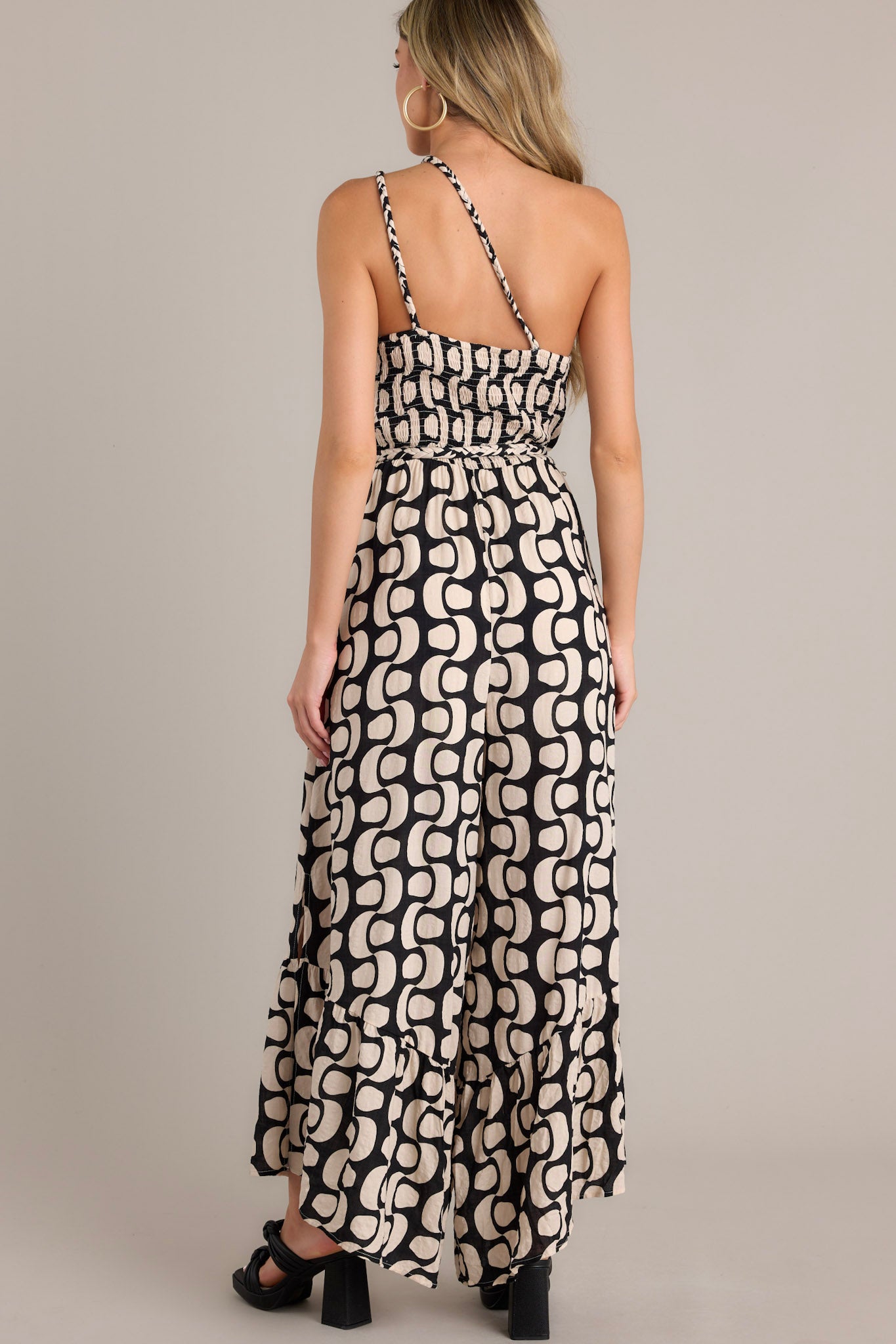 Babe Back One Shoulder Jumpsuit (Black) main image 1