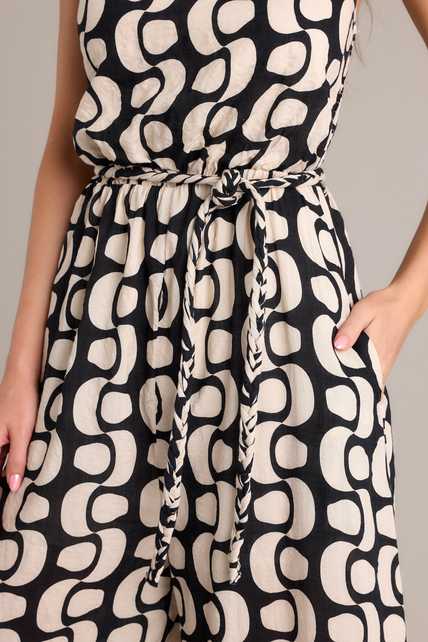 One Shoulder Front Twist Black Jumpsuit main image 1