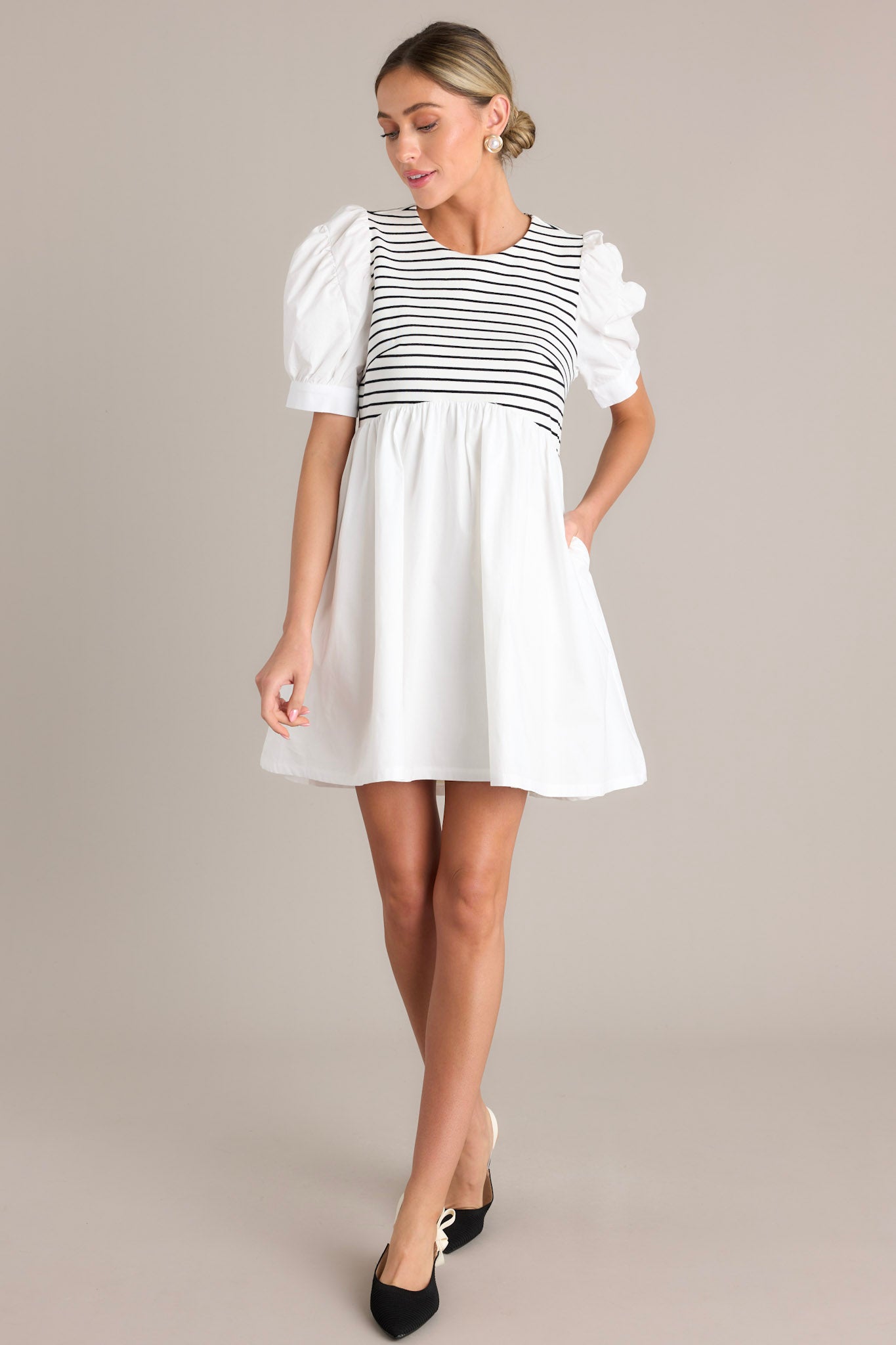 Urban Streak Black Stripe Mini Dress Urban Streak Black Stripe Mini Dress