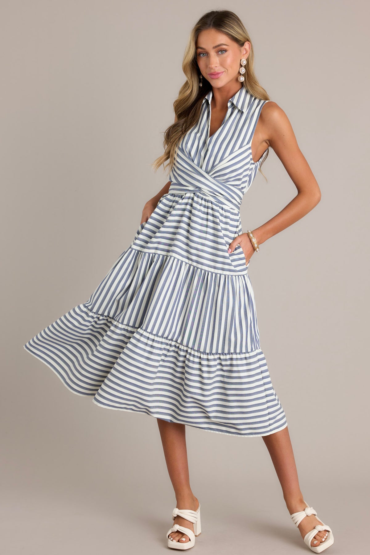 Kendari Stripe Dress in Navy main image 0