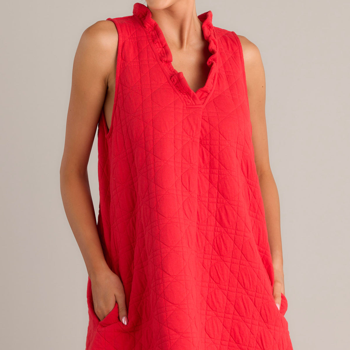 strapless open back dress Red Quilted Mini Dress - All Dresses