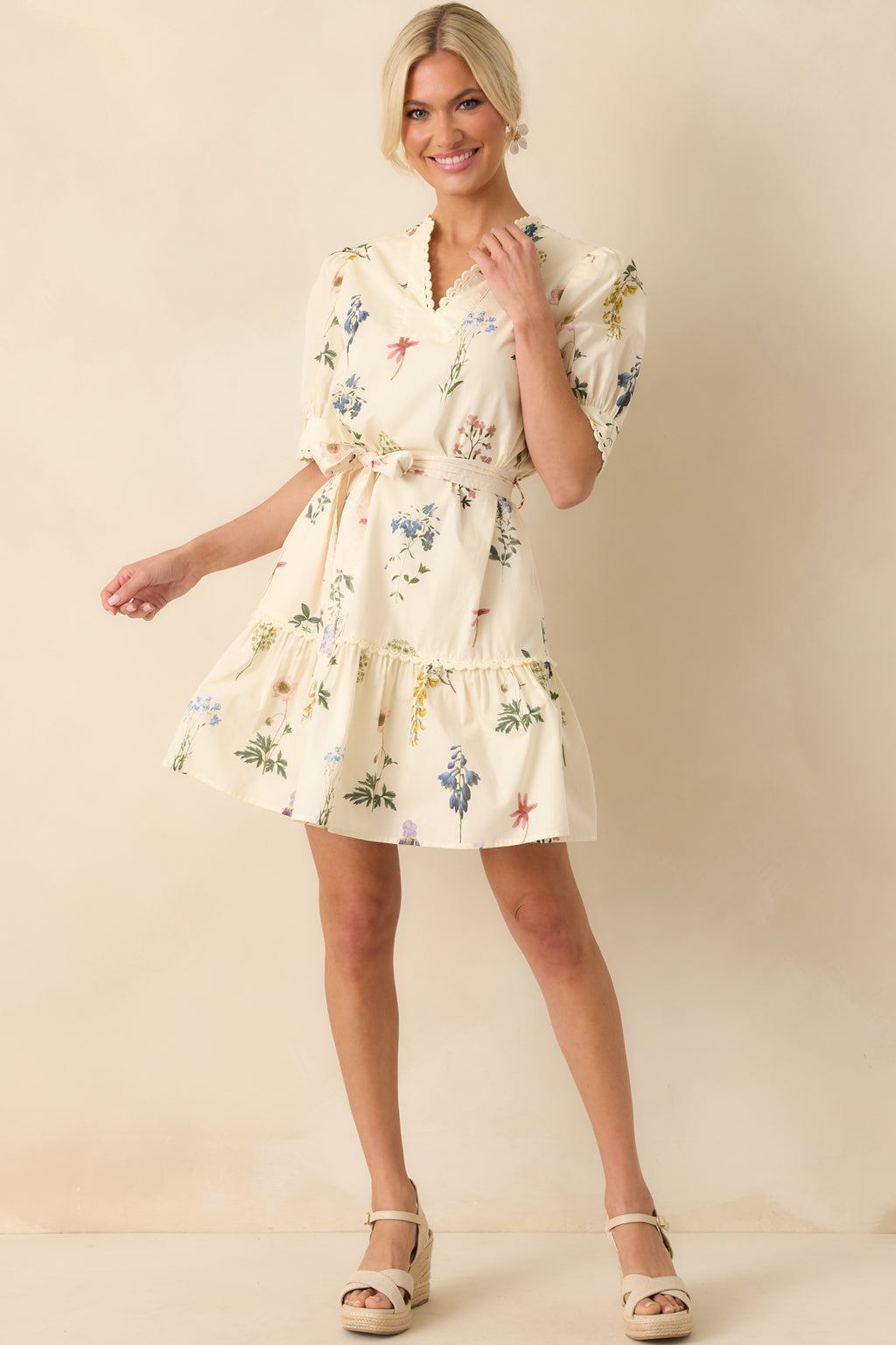 cotton on mini dress Ivory Floral Print - Dresses YGroup_4LMW7037 Farm Rio Dotted Forest Size:Knob with Back Plate D skimming A