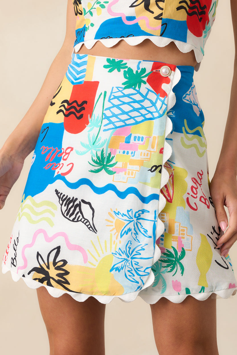 Linen Scallop Mini Dress main image 0