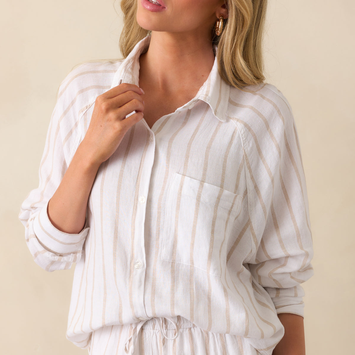 H】neau linen tops creamの通販 | PSGINDIA