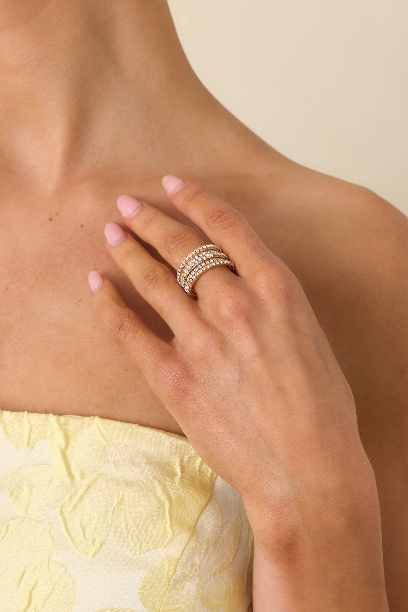 Stacked in Shine Gold & Crystal Multi-Band Ring