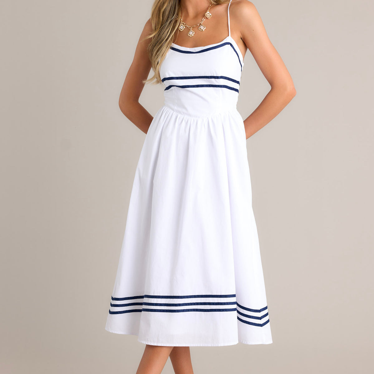 green emerald velvet dress Six Stories Women's Penelope Bow Back Midi Dress - White main image 0