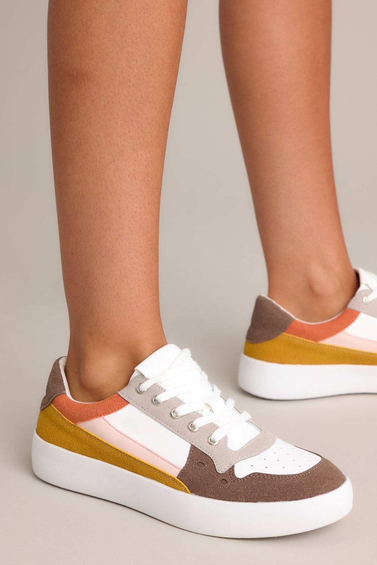 Taupe Multi Platform Sneakers - All Sneakers | Red Dress