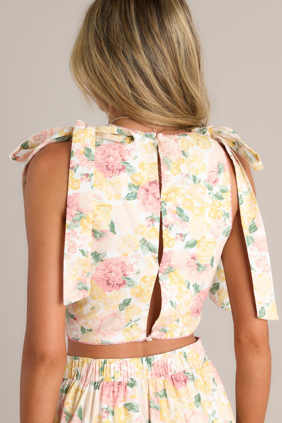 Sculptural Petal-Appliqué Cropped Top in Ivory main image 0
