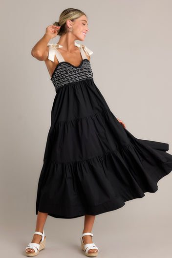 BLACK HONEST COTTON DRESS main image 0