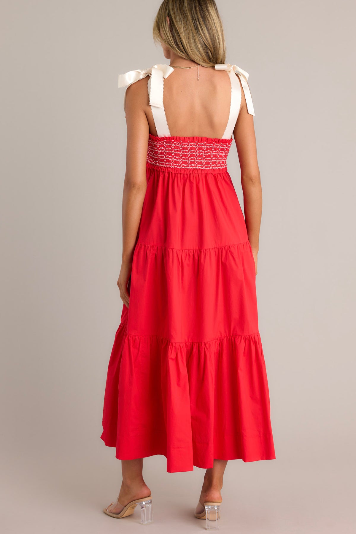 100% Cotton Red Maxi Dress