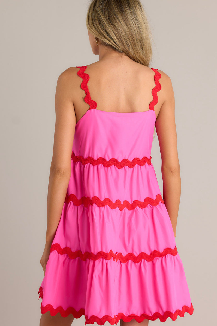 Solid Mini Dress with RicRac Trim