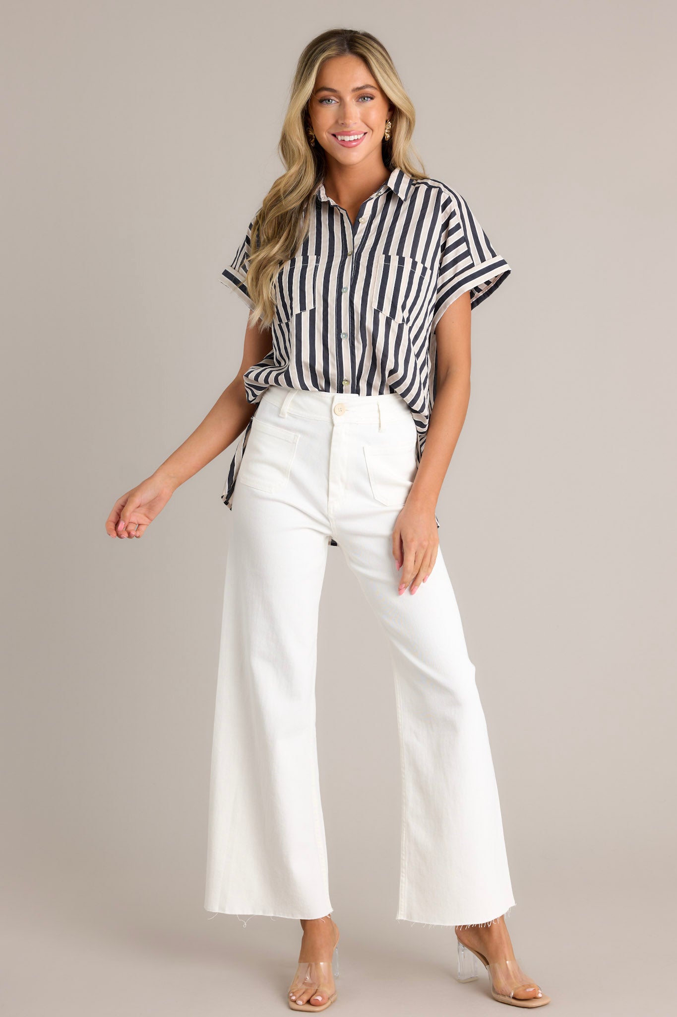 Black Stripe Trim Top main image 0