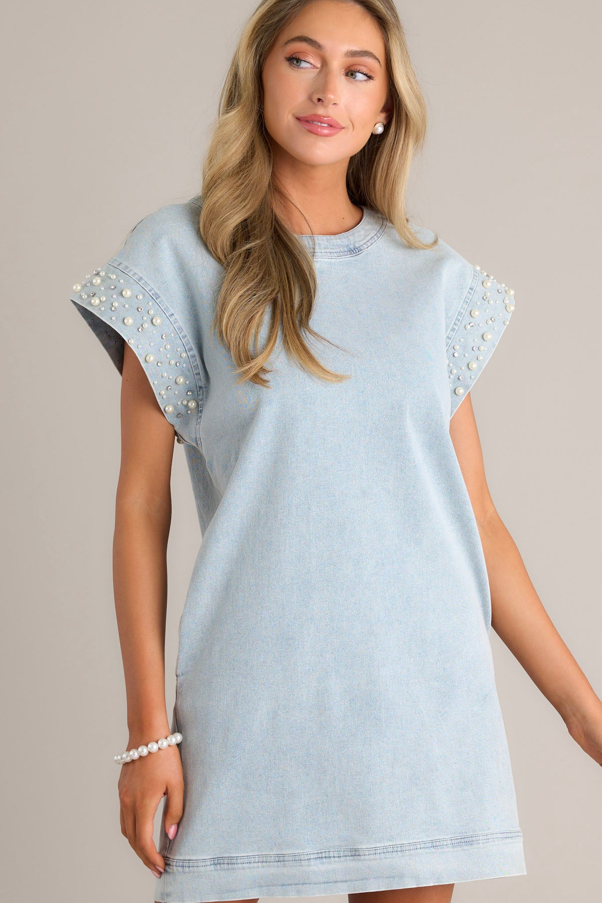 Utility Midi Dress in Light Wash