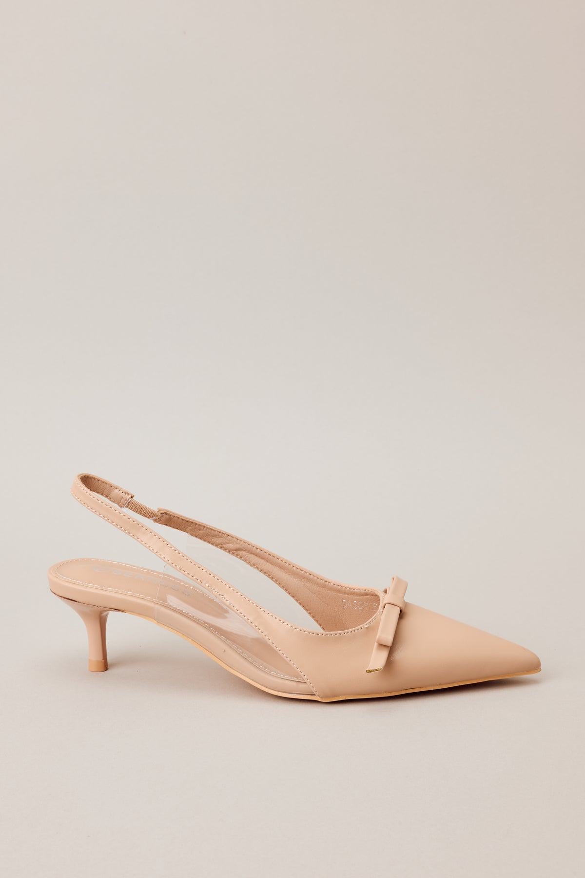 MESH LOGO HEELS IN BEIGE LAMBSKIN