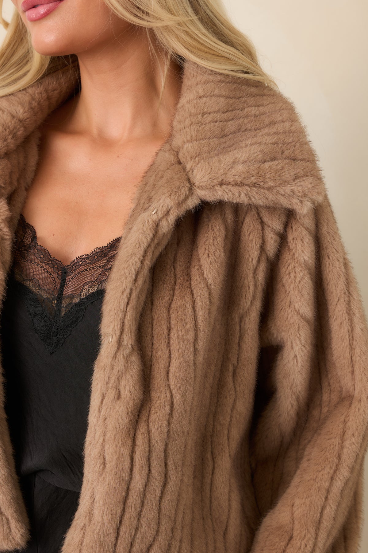 Warm Regards Mocha Brown Faux Fur Jacket