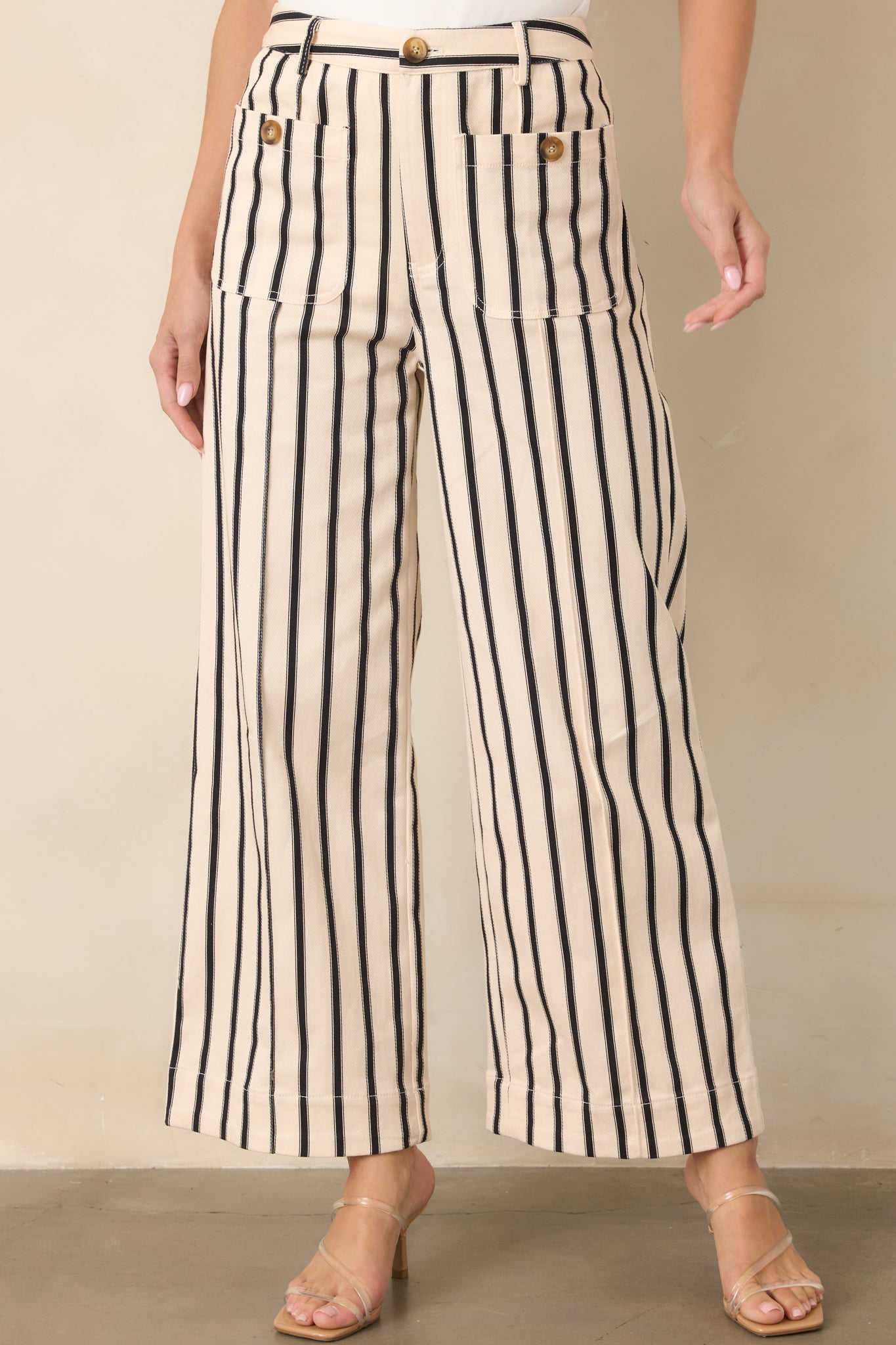 Leading the Way Black Stripe Cotton Pants