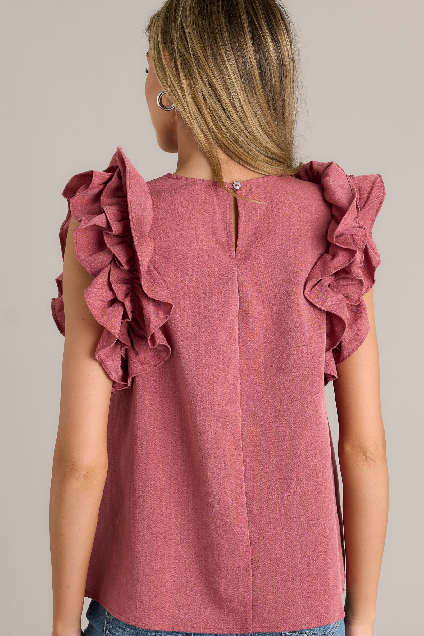 Porcelain Rose Ruffle Sleeve Top - All Tops | Red Dress
