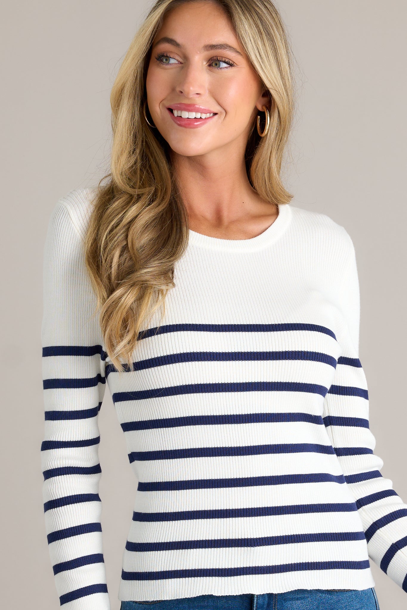 White Studded Long Sleeve Top