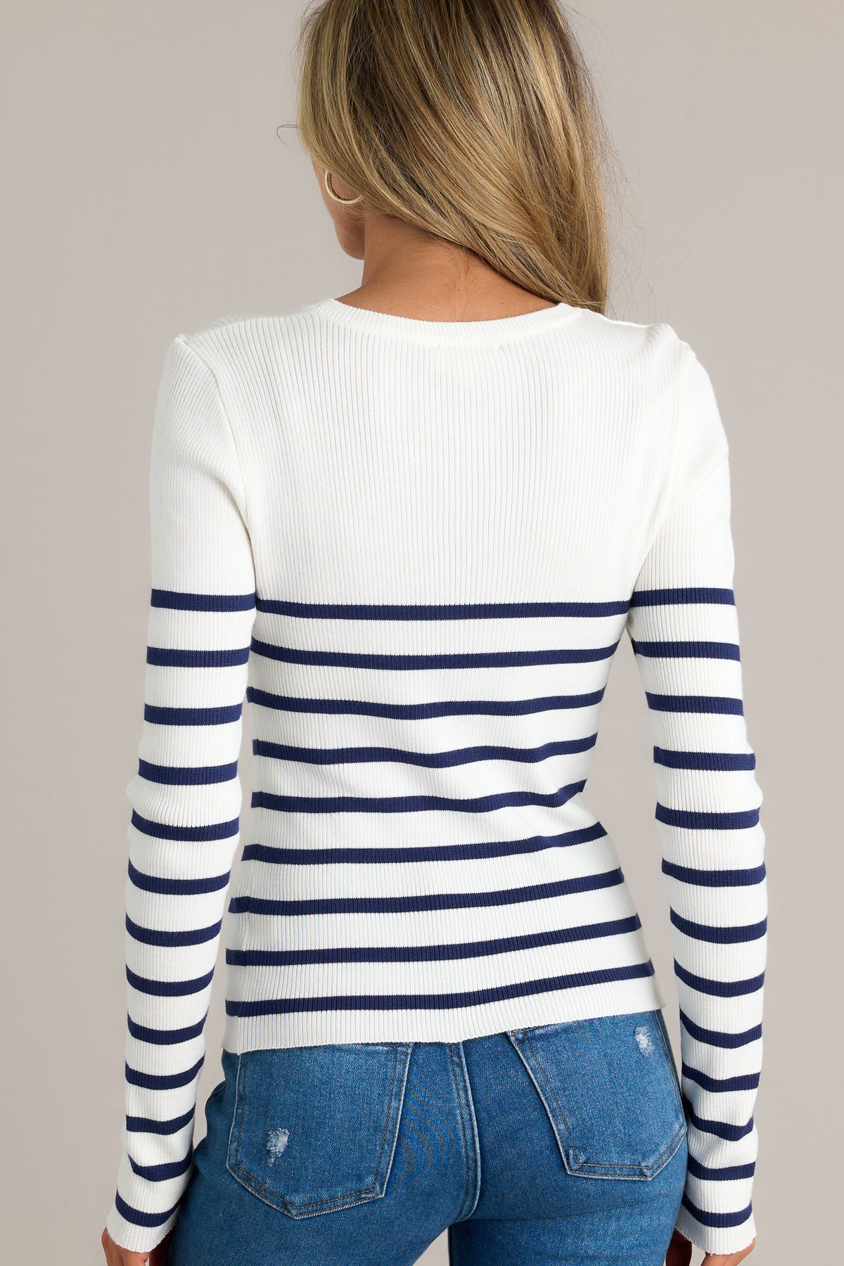 BARBOUR Womens Navy Striped Long Sleeve Split Knee Length Evening Sheath Dress