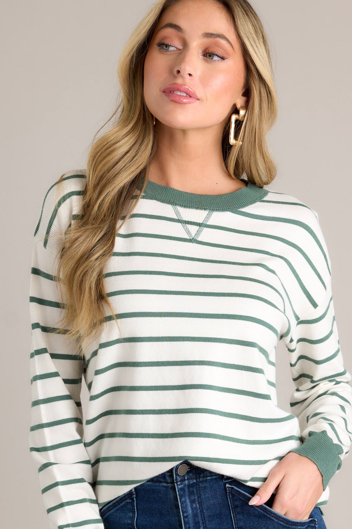 Red Haute - Crew Neck Top Ivory