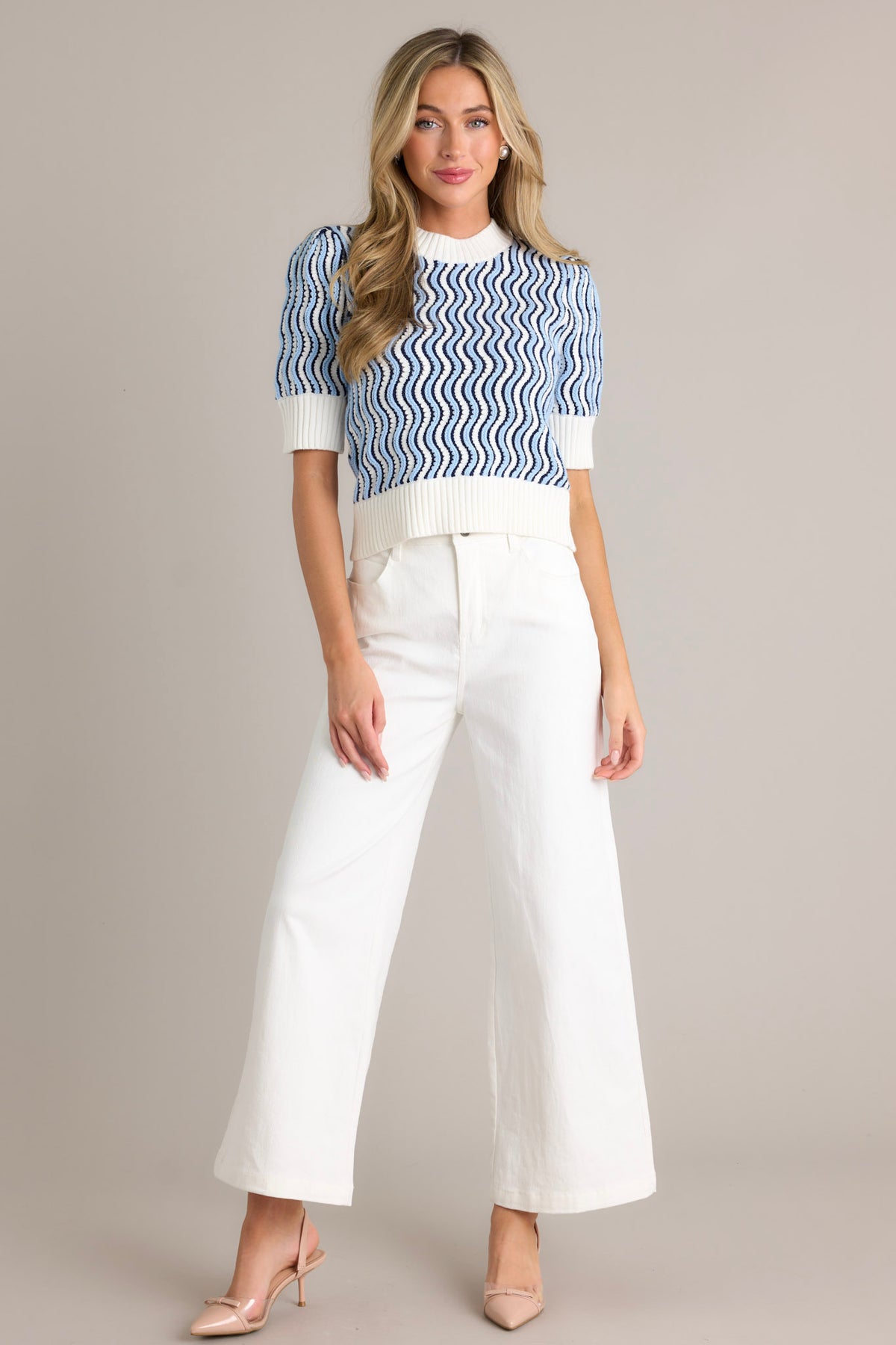 Stripe Sweater Top - Red/White/Blue