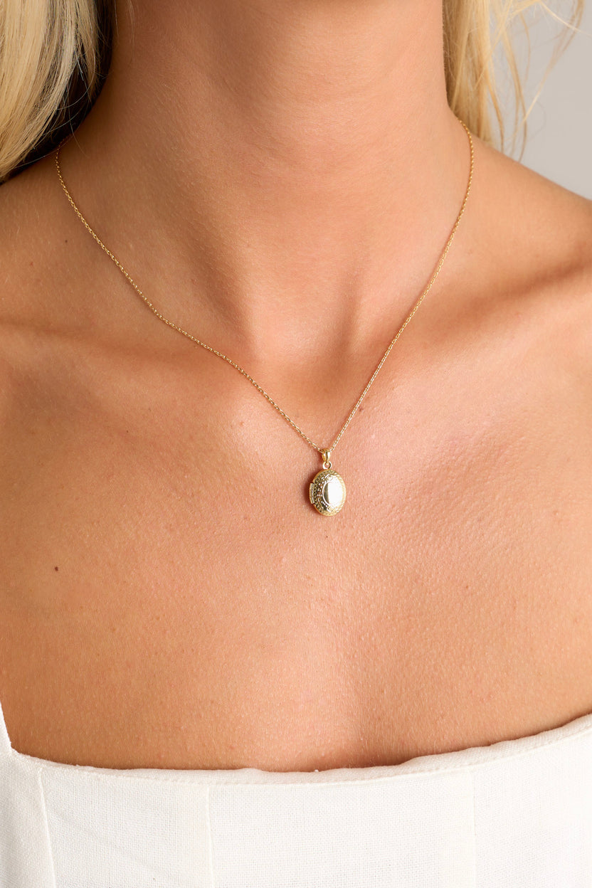 Gold Locket Necklace - All Jewelry | Red Dress