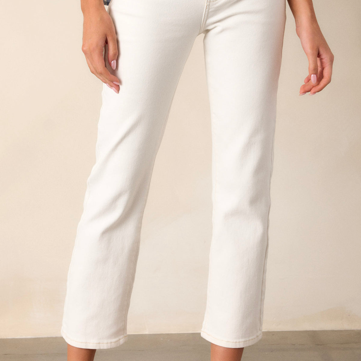 All My Life White High Waisted Straight Leg Jeans