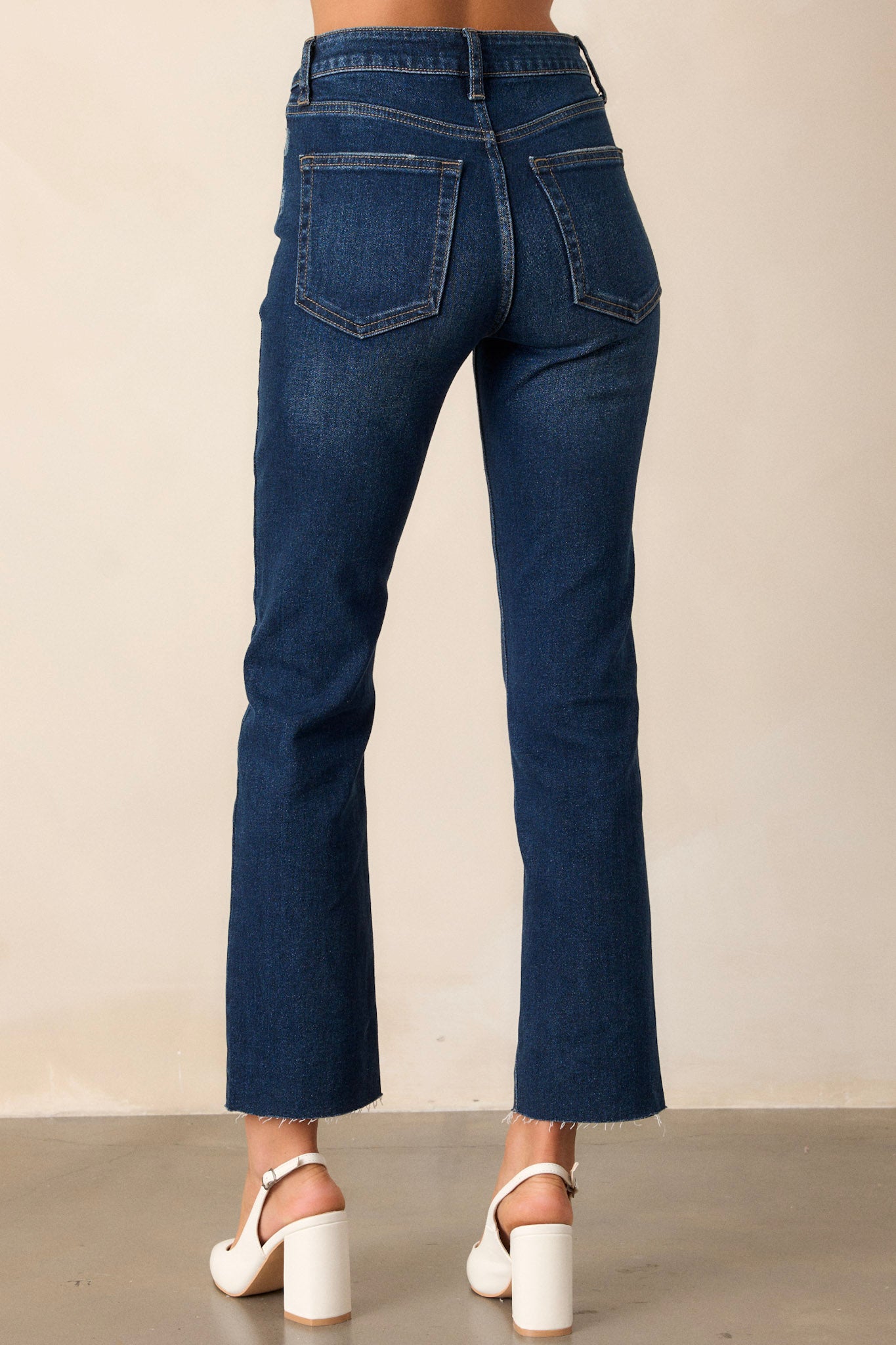 Oui High Waist Straight Leg Denim Jean Denim Wash