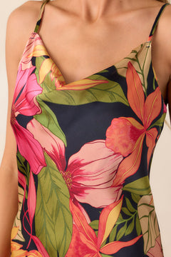 4612002 Black Floral Midi Dress main image 1