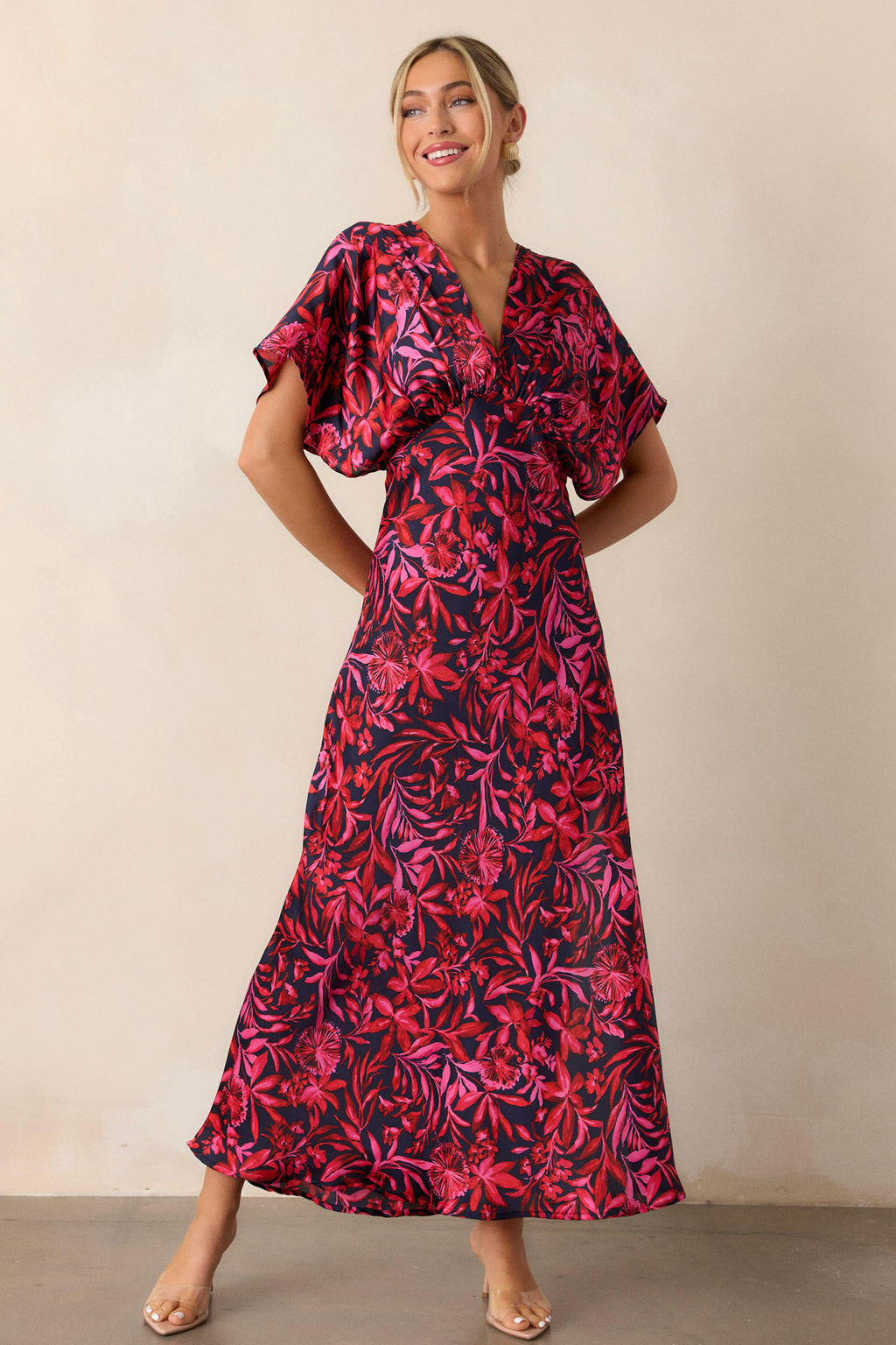 The Lilian Fuchsia Floral Maxi Dress - All Dresses | Red Dress The Lilian Fuchsia Floral Maxi Dress - All Dresses | Red Dress