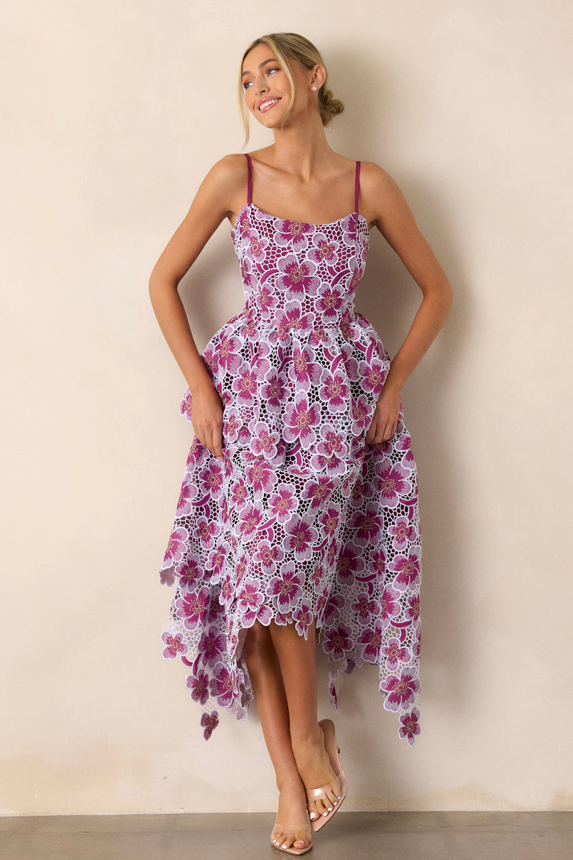 Rae Bustier Midi Dress Plum Blossom