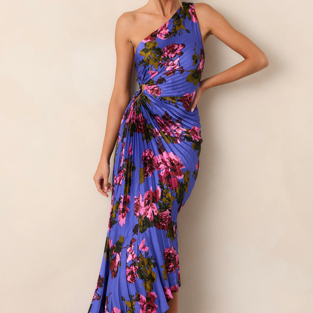 Violet Floral Asymmetric One Shoulder Dress - Maxi Dresses | Red Dress Violet Floral Asymmetric One Shoulder Dress - Maxi Dresses | Red Dress