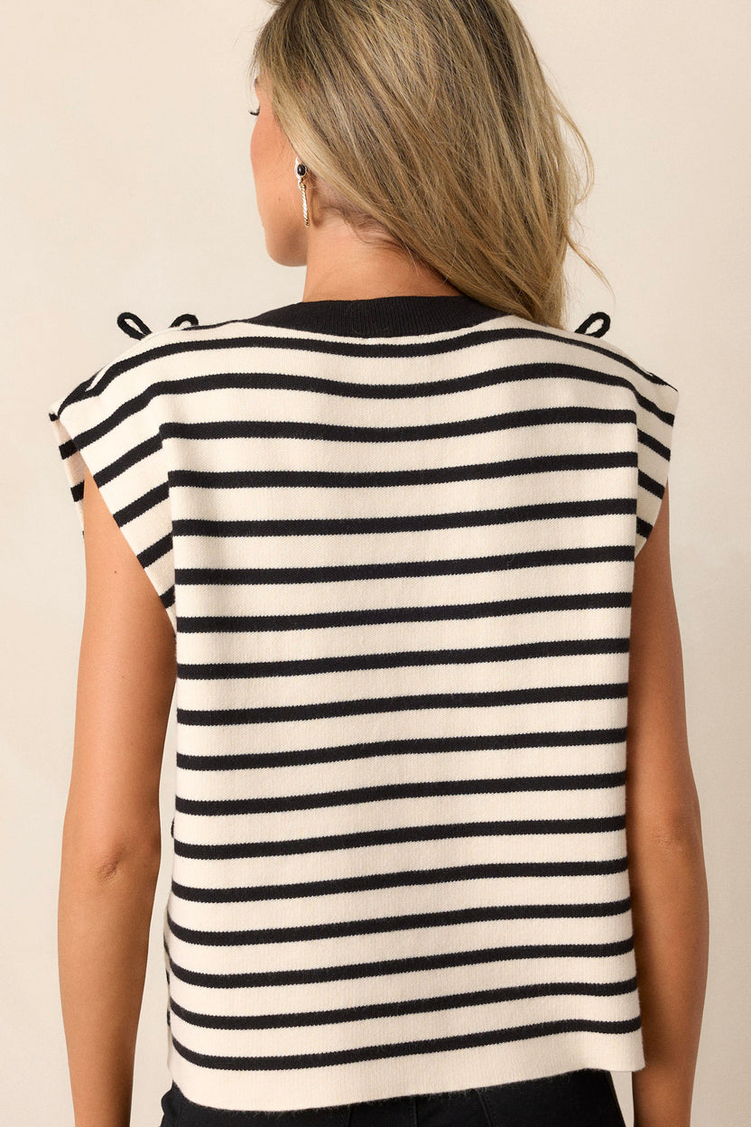 Stripe Cap Sleeve Tank Top