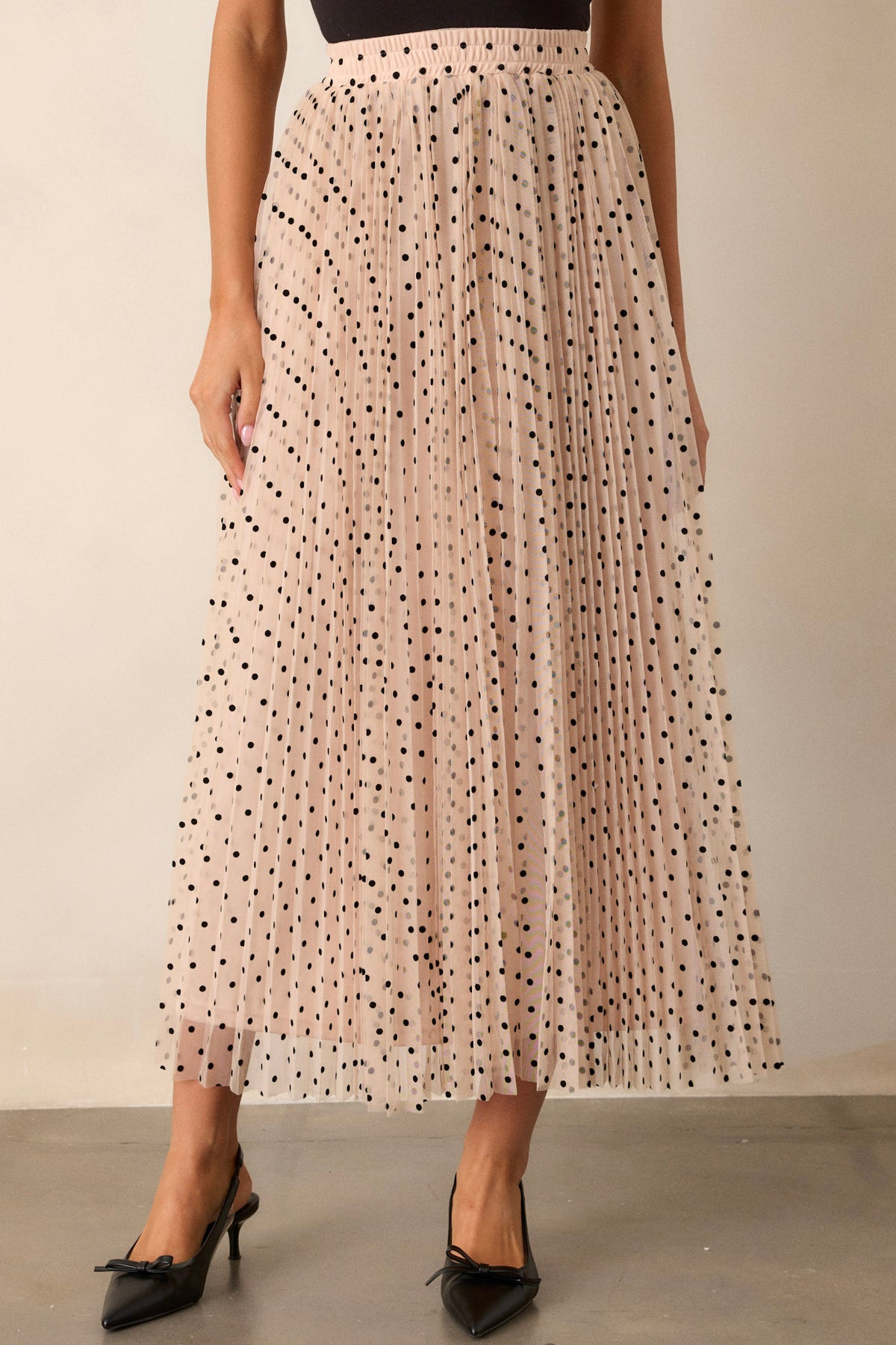 Kalila Polka Dot Maxi Skirt - Cream