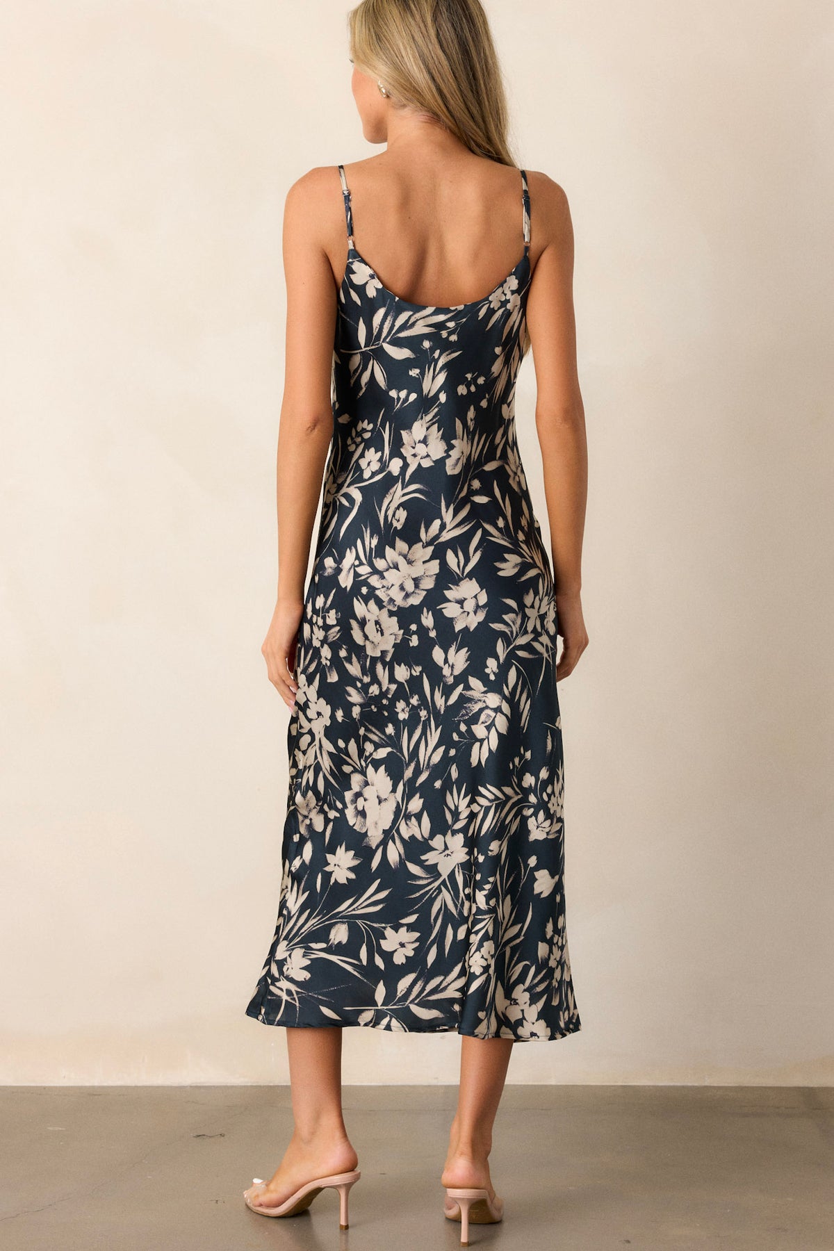 Serene Teal Boho Floral Print Midi Dress