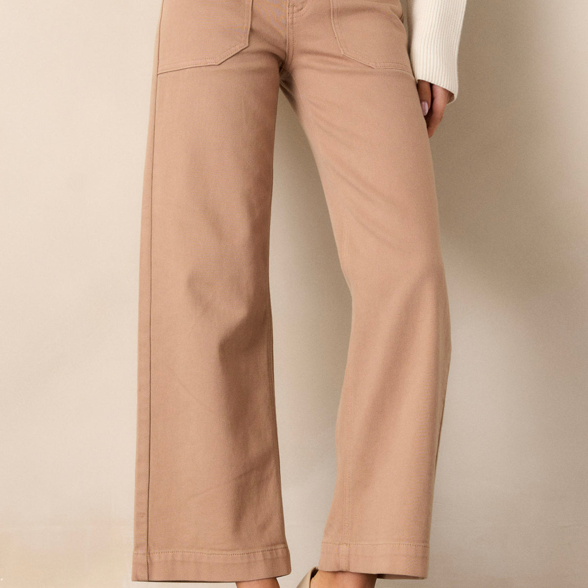 Tan Wide Leg Jeans - All Denim | Red Dress