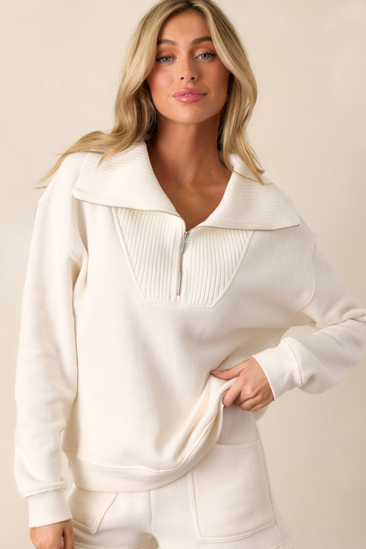 Z Supply Saldana Sweatshirt in White main image 1