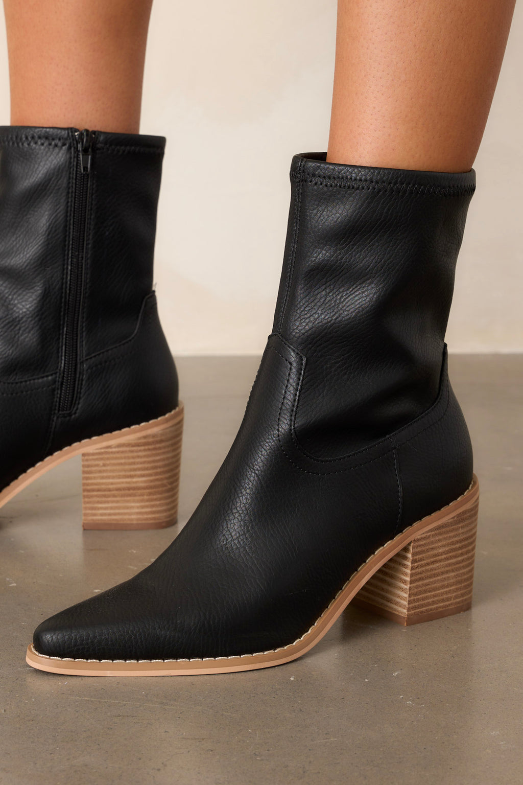 womens black leather dress ankle boots Easy Spirit Women's Georgina Bootie - Black - Ankle Boots