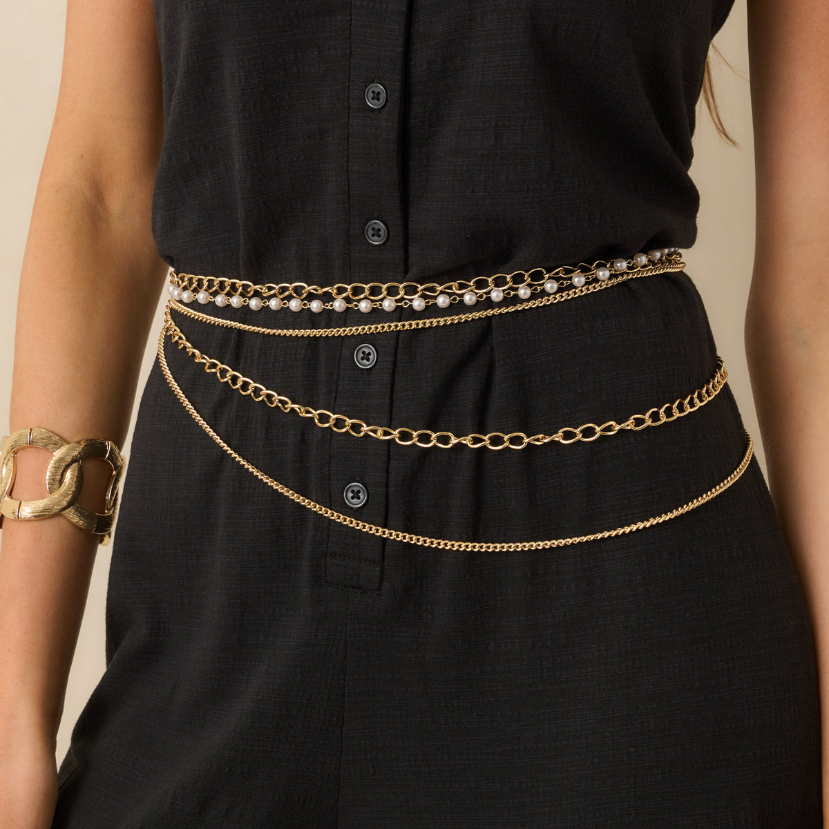 Gold & Ivory Chain Belt - All Accessories | Red Dress Gold & Ivory Chain Belt - All Accessories | Red Dress