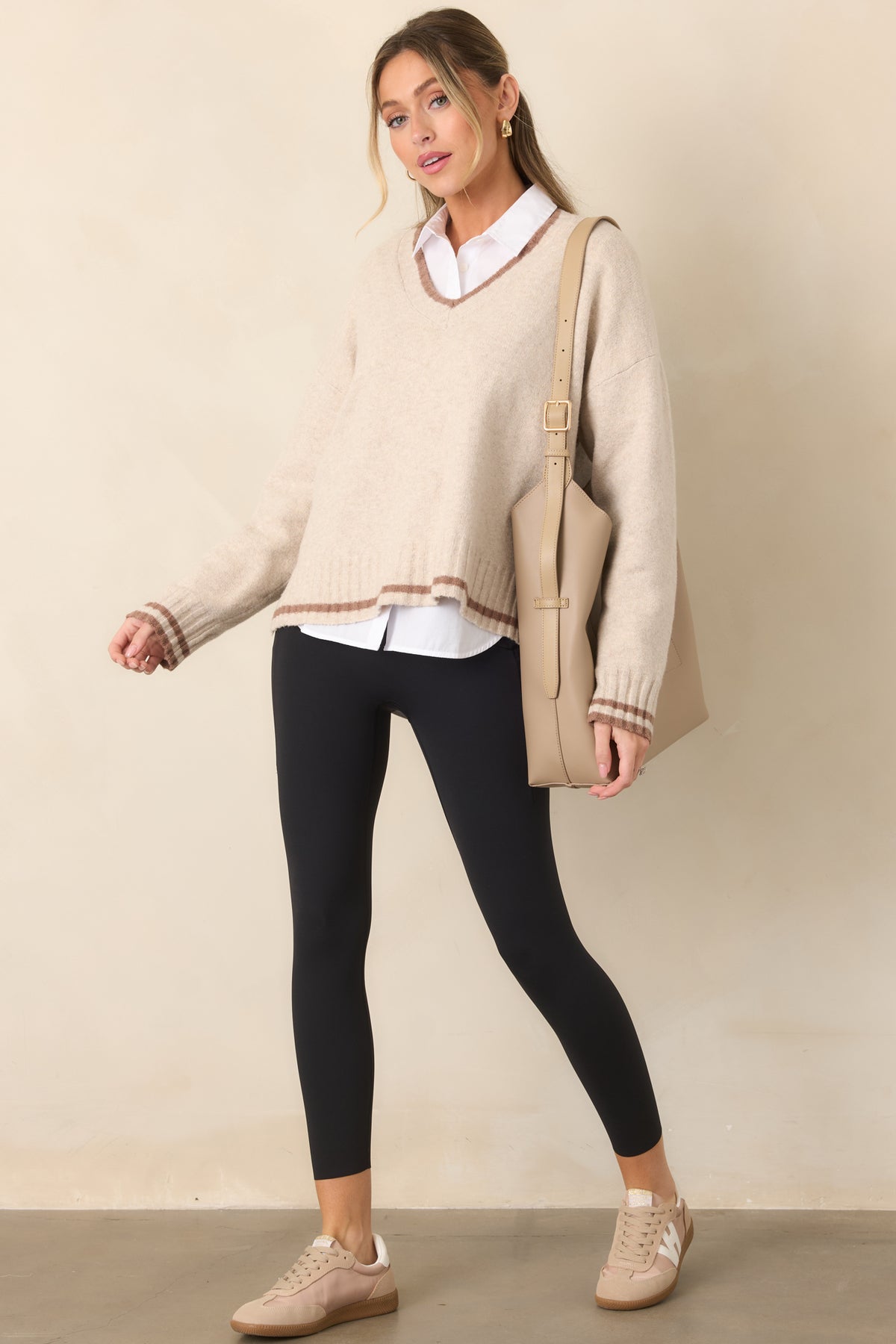 Z Supply Endure Natural Heather V-Neck Sweater